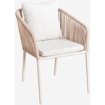 Pack de 2 sillas de jardín con reposabrazos en aluminio y cuerda trenzada Arhiza Classic SKLUM