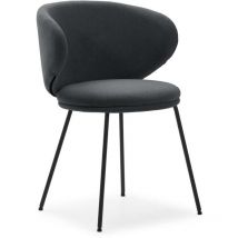 Mkric - Pack de 2 sillas modelo Rebeca tapizado textil gris oscuro, 77.5cm(alto) 58cm(ancho) 59.5cm(largo)