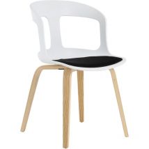 Parumm - Silla de Comedor o Despacho con Reposabrazos Pärumm Joritz Blanco 50x53x82 cm