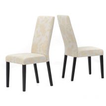 Pack de 2 Sillas Sun Flower Beige, patas en madera maciza color wengué