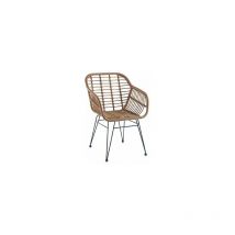 Adec - Pack de 2 sillones Bombay acabado rattán natural, 82cm(alto) 56cm(ancho) 61cm(fondo)