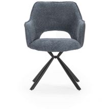 Pack de 2 sillones modelo Oliver tapizado textil azul, 81cm(alto) 60cm(ancho) 62cm(largo)