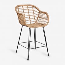 Sklum - Pack de 2 tabourets hauts en osier synthétique Zole ↑75 cm