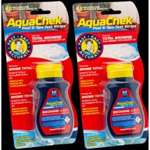 Pack de 2 Tras analíticas Aquachek rojo para bromo, dureza, alcalinidad y pH.