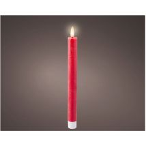 Lumineo - pack de 2 unités de bougie rouge, ø2,2x24,5cm.