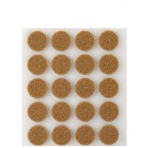 Pack de 20 patins en feutre marron synthetiques adhesifs diametre 17mm plasfix Inofix