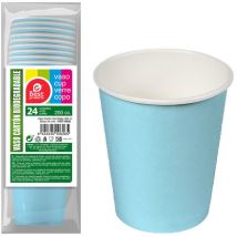 Pack de 24 verres en carton bleu baby 200cc best products green