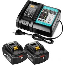 Powerwings - pack de 3) 2X Batterie de Remplacement 18V 5,0ah pour Makita pour outil électrique, Batterie lithium avec indicateur led lxt & 1X