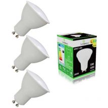 Pack de 3 Ampoules Led GU10 5W Blanc Chaud 3000K eq. 50W Halogène 120°
