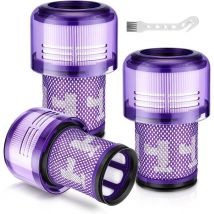 Bluedeer - Pack de 3 filtres hepa pour Dyson V12 Detect Slim Absolute, accessoires filtre de remplacement V12 pièces de rechange lavables accessoires