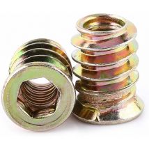Pack de 30 pièces M6 Écrou hexagonal fileté en alliage de zinc, Écrous d'Insert en alliage de zinc Assortiment (M6X15mm)