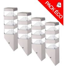 Lumihome - Pack de 4 appliques Pyramide Inox 48 led smd 12W finition Inox