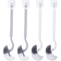 Pack De 4 Brosse Wc,brosse Toilettes Wc, Brosses De Toilette Avec Nettoyage Des Bords, Brosses De Toilette À Manche Long, Brosses De Toilette De 
