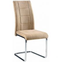 Homesouth - Pack de 4 chaises de salon tapissées beiges 44 cm (l) x 100 cm (h) x 61 cm