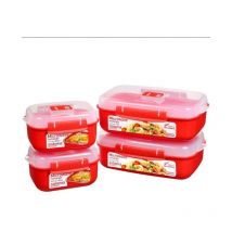 Pack de 4 recipientes herméticos para microondas Sistema Microwave