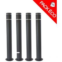 Miidex Lighting - Pack de 4 potelets E27 hortensia - Aluminium