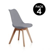 Adec - Pack 4 sillas Bistro Gris 48cm (ancho) x 84cm (alto)