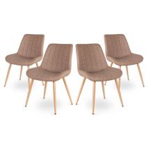 Mc Haus - Pack de 4 sillas de comedor, oficina o salón con respaldo acolchado, estilo elegante, beige oscuro