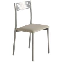 Pack De 4 Sillas Laura En Polipiel Beige, 41 X 47 X 86 Cm (largo X Ancho X Alto)