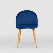 Pack de 4 sillas modelo Mercedes tapizadas en terciopelo azul índigo, 51cm(ancho ) 78cm(altura) 52.5cm(fondo)