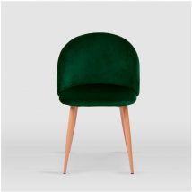 Mbtic - Pack de 4 sillas modelo Mercedes tapizadas en terciopelo verde botella, 51cm(ancho ) 78cm(altura) 52.5cm(fondo)