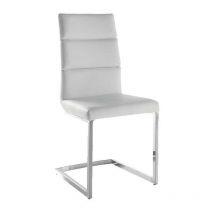 Pdcor - Pack de 4 sillas modelo Patricia acabado polipiel blanca, 45 x 59 x 97/48 cm (largo x ancho x alto)