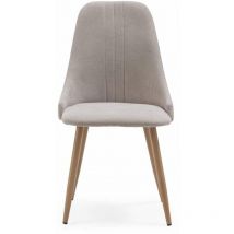 Mkric - Pack de 4 sillas para cocina o comedor Diego tapizado textil beige, 91cm(alto) 50cm(ancho) 57cm(fondo)