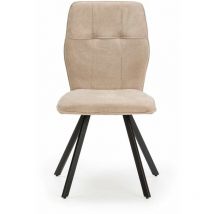 Mkric - Pack de 4 sillas para cocina o comedor Marcos tapizado textil beige, 89cm(alto) 47cm(ancho) 60cm(fondo)