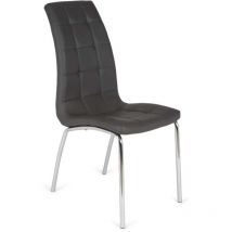 Impt-home-design - Pack de 4 sillas San Sebastián tapizado en polipiel gris oscuro. 42 cm(ancho ) 96 cm(altura) 55 cm(fondo)