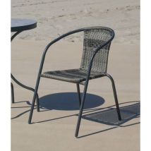 Pack de 4 sillones terraza jardín Santana-3 acero/huitex 73 cm(alto) 60 cm(ancho)52 cm(fondo)