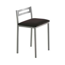 Pdcor - Pack de 4 taburetes Nora en polipiel negro, 34 x 34 x 65 cm (largo x ancho x alto)