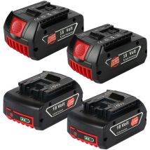 Powerwings - 4X Battery for Bosch 18V 5.0Ah Lithium-Ion gdr 18 v-li mf, gdr 18-LI, gds 18 v-li, gds 18V-LI ht, gks 18 v-li gsa 18 v-li, gsb 18 v-li,