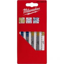 Milwaukee - Set de 5 lames pour scie sauteuse T-Shank - pour bois, métal et p.v.c