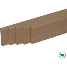 Pack de 5 plinthes bord arrondi MDF brut 2200 x 68 x 9 mm PEFC 70%