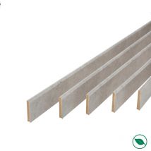 Pack de 5 plinthes bord arrondi MDF Revêtues gris D5 2200 x 68 x 9 mm PEFC 70%