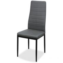 Pack de 6 sillas modelo Daniela tapizadas en polipiel gris, 96cm(alto) 44cm(ancho) 44cm(largo)