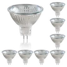 Yozhiqu - Pack de 8 Ampoules Halogènes à Réflecteur 12V GU5.3 50W, Spot à Intensité Variable, Ampoule Spot Halogène MR16, 660LM, Blanc Chaud 2700K,