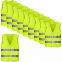Pack de 8 gilets haute visibilité, jaune fluo, gilet réfléchissant, gilet d'accident, assistance routière réfléchissante à 360 degrés Fei Yu