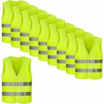 Pack De 8 Gilets Haute Visibilité, Jaune Fluo, Gilet Réfléchissant, Gilet D'Accident, Assistance Routière Réfléchissante À 360 Degrés Fei Yu