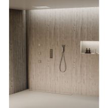 Kroos - Système de douche thermostatique au plafond avec jets encastré 500 mm - Chromé