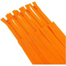 Pack de Fermetures Éclair en Nylon Fermées, fermeture éclair pour coudre sur vêtements, fermetures éclair à coudre, (20 cm, orange)