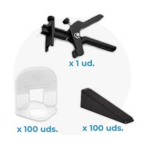 Level Kit - Pack de nivellement céramique (100 cales + 100 cales + pince) 0,5 mm