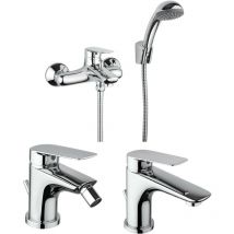 Piralla - Pack de robinetterie de salle de bain complet avec mitigeur de bidet, lavabo et baignoire Lago KITLAGO5CR