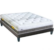 Olympe - literie Ensemble delphes 160x200 cm Matelas Mémoire de forme + Sommier Bois