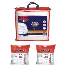 Pack DODO couette 240 x 260 cm + 2 oreillers 60 x 60 cm - anti-acariens naturel - MENTHOL PROTECT