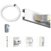 Pack Eco 1 mètre de cimaise Click Rail couleur Blanc (peut être peint) - Solution suspension cadres et tableaux
