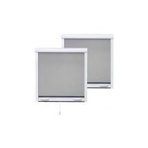 Pack eco de 2 moustiquaires Enroulables alu H145 cm x L100 cm Blanc