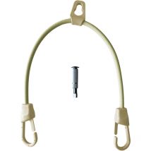 Pack 1 Elfenbeinfarbenes 8mm-doppelhaken-pool-gummiseil + 1 12mm-verankerungsschraube - Tecplast Pap1 Poolabdeckung-spannseil