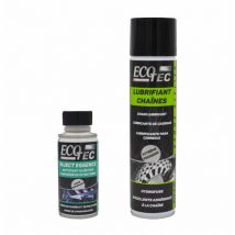 Ecotec - Pack entretien moto (Lubrifiant chaîne moto 400ml Nettoyant injecteur essence 150ml)