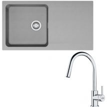 Pack évier Orion Tectonite urban grey 940 x 510 x 174 mm + mitigeur Lina J douchette - Franke